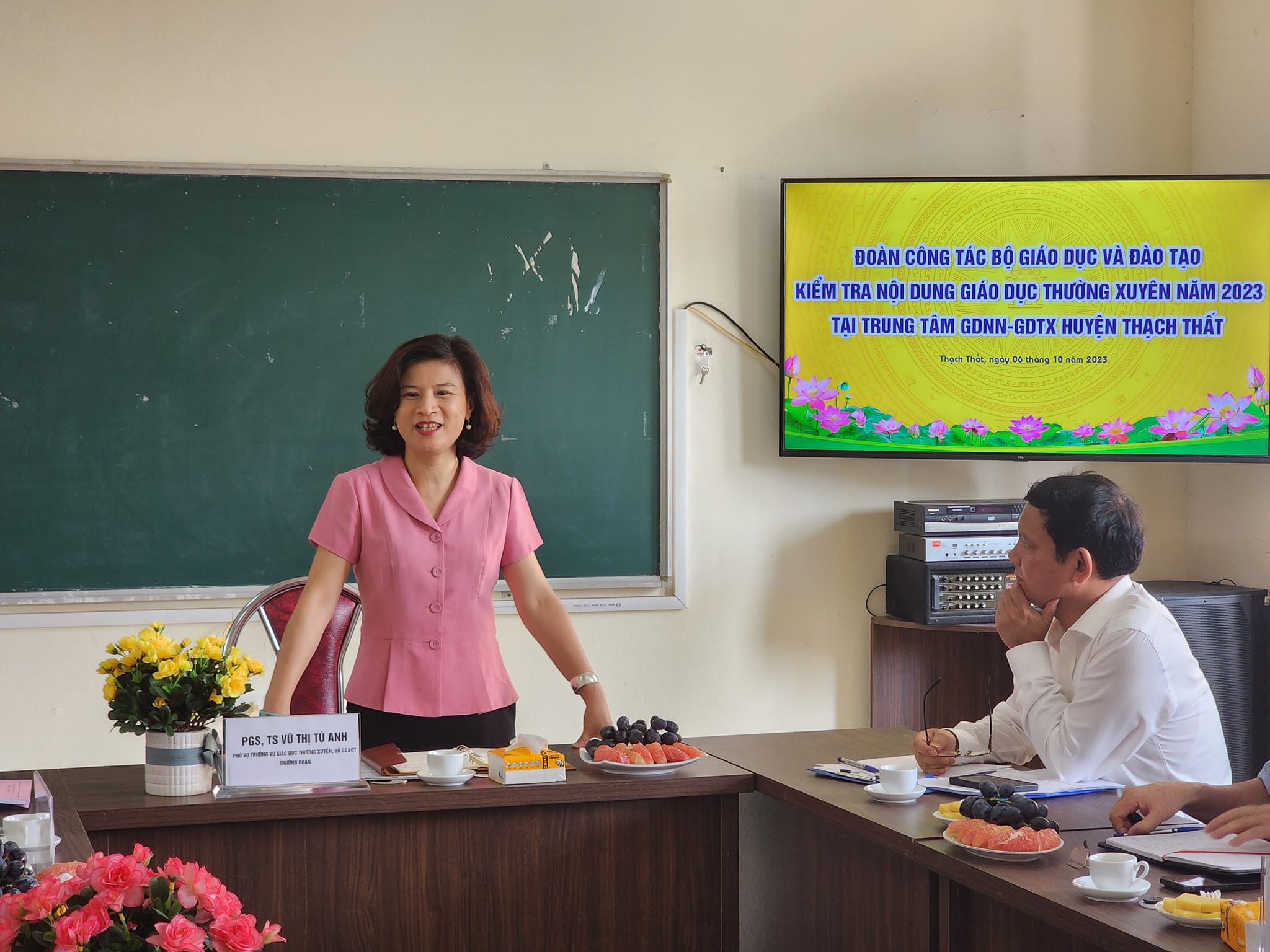 Đoàn công tác Bộ Giáo dục và Đào tạo kiểm tra tại Trung tâm GDNN-GDTX huyện Thạch Thất